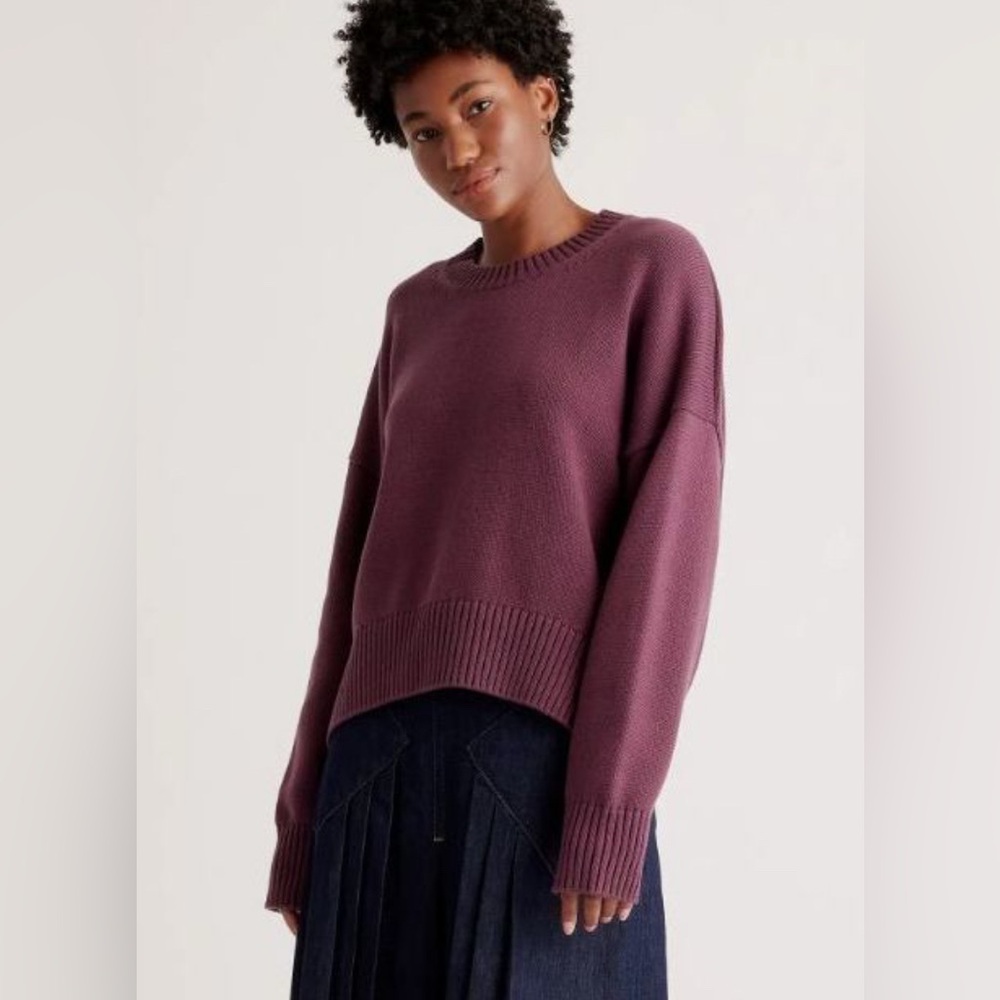 Quince boyfriend sweater purple